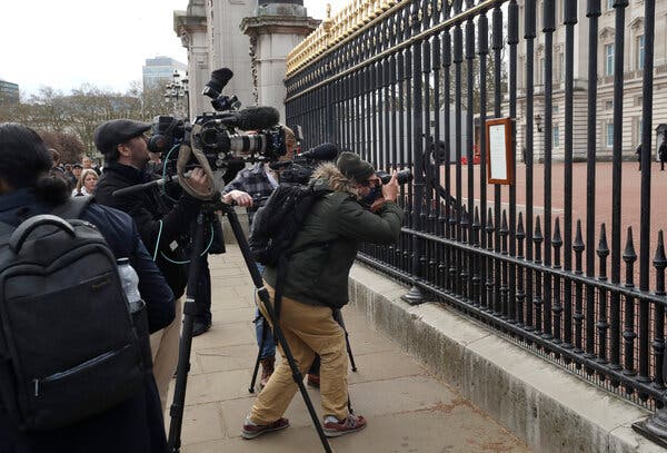 A framed announcement of Prince Philip’s death was posted outside Buckingham Palace. The BBC’s coverage of the death disappointed viewers who wanted to watch their regular programs.